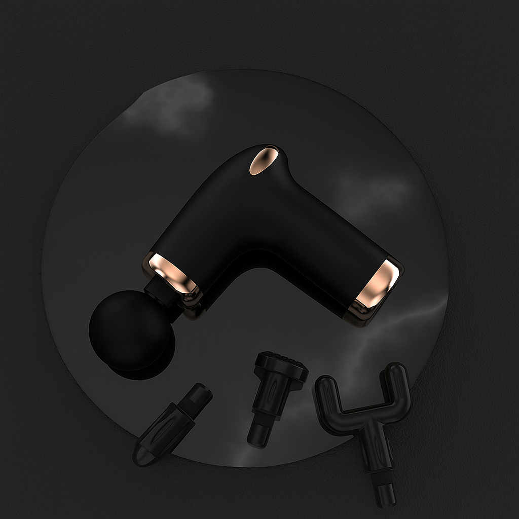 Pistolet de massage avec 4 tête comprises